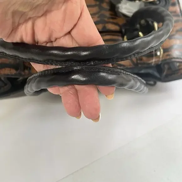 Patricia Nash Leather Primrose Satchel Handbag Animal Print Tiger Crossbody NEW - Picture 5 of 16